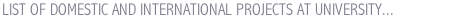 LIST OF DOMESTIC AND INTERNATIONAL PROJECTS AT UNIVERSITY OF ZAGREB, FER